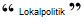 Lokalpolitik